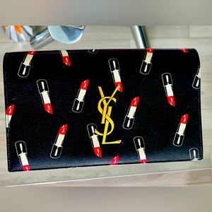 Authentic Limited Edition Saint Laurent Lipstick Print Kate
Clutch.